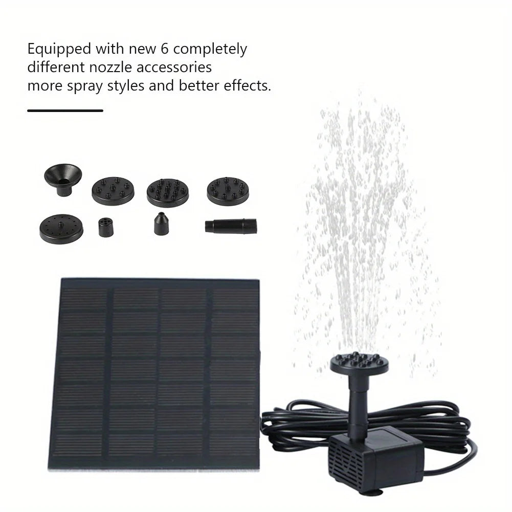 SolarRipple Floating Fountain Pump – 6 Nozzle Set
