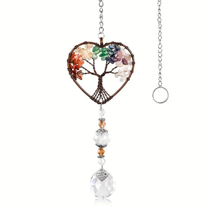 Heart Tree Crystal Sun Catcher – Rainbow Hanging Decor