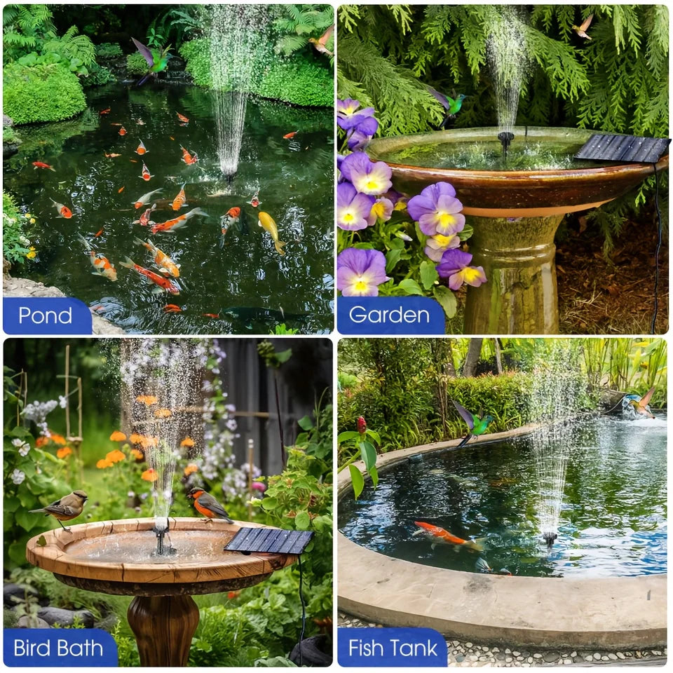 SolarRipple Floating Fountain Pump – 6 Nozzle Set