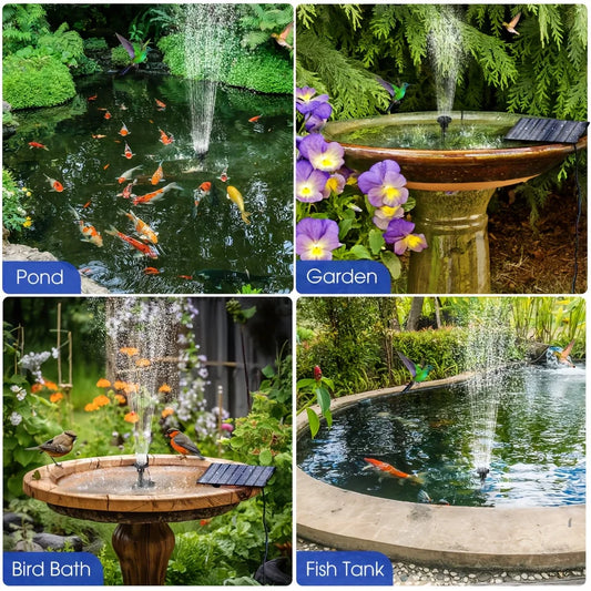 SolarRipple Floating Fountain Pump – 6 Nozzle Set