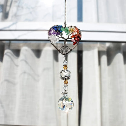 Heart Tree Crystal Sun Catcher – Rainbow Hanging Decor