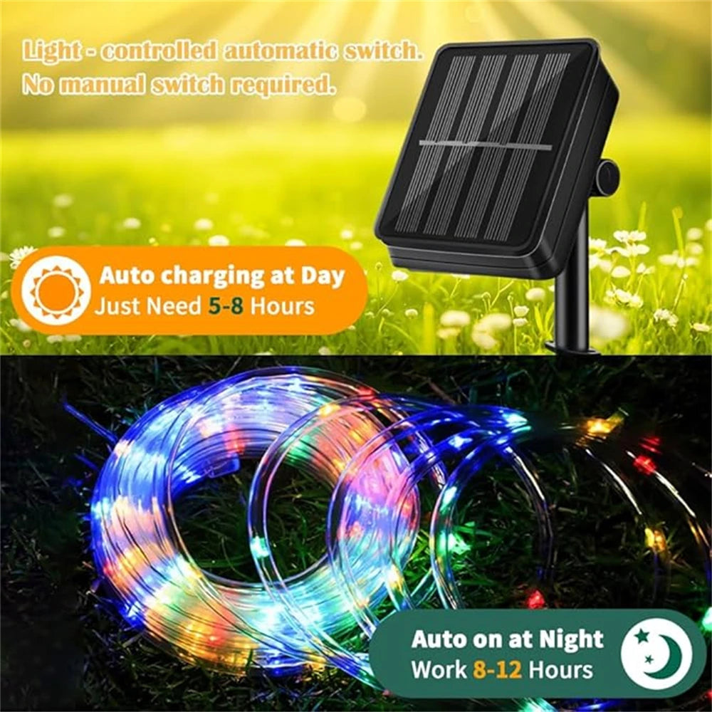 SolarGlow LED Rope Lights – Outdoor Garden Decor