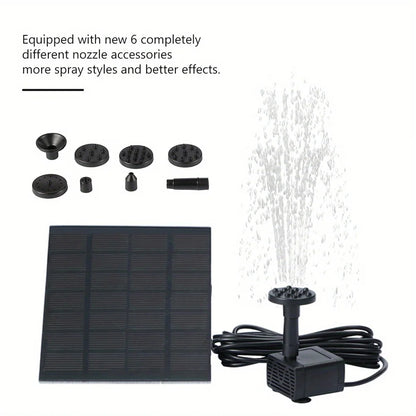 SolarRipple Floating Fountain Pump – 6 Nozzle Set