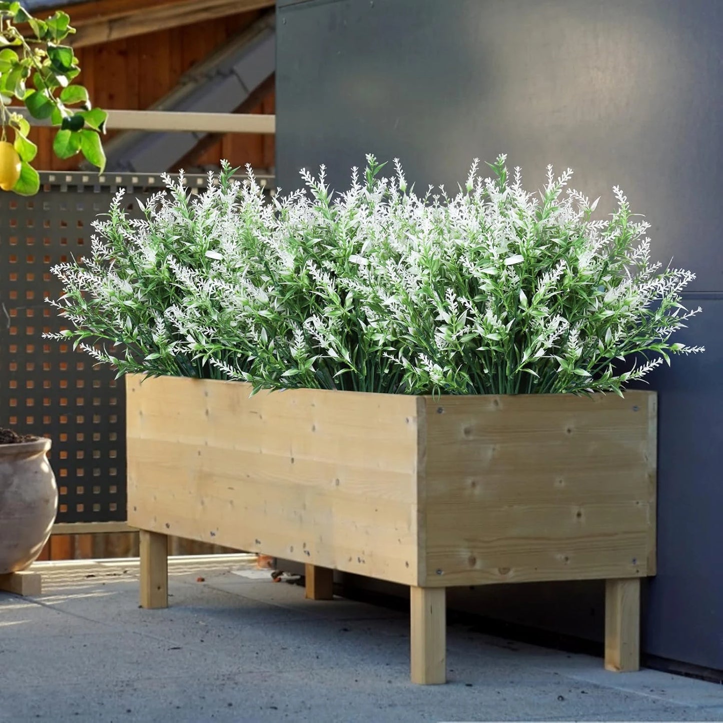 Evergreen Lavender Faux Plants – Outdoor Decor