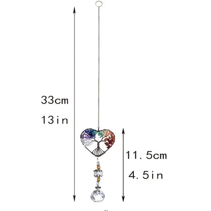 Heart Tree Crystal Sun Catcher – Rainbow Hanging Decor