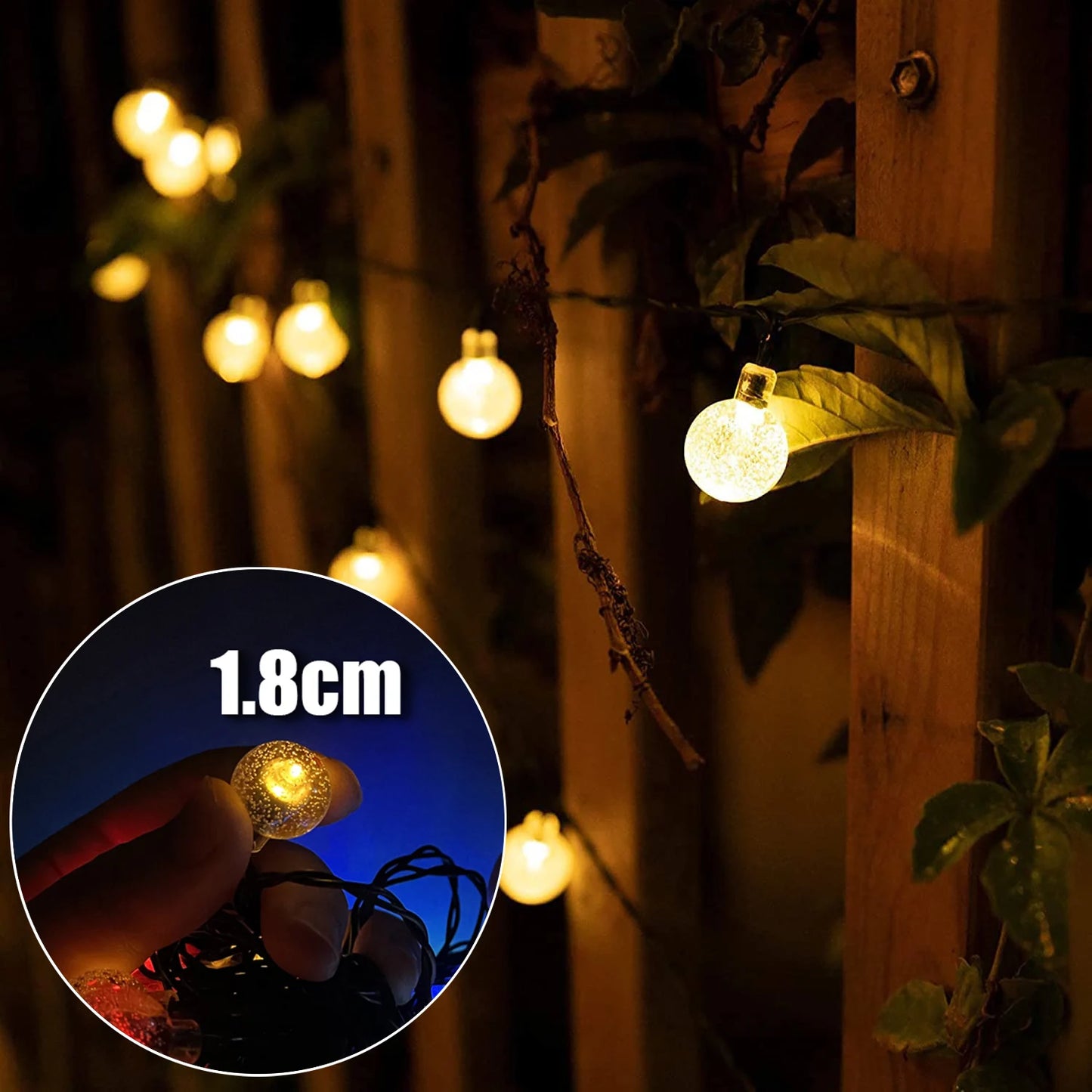 SolarGlow Crystal String Lights – Outdoor Garden Decor