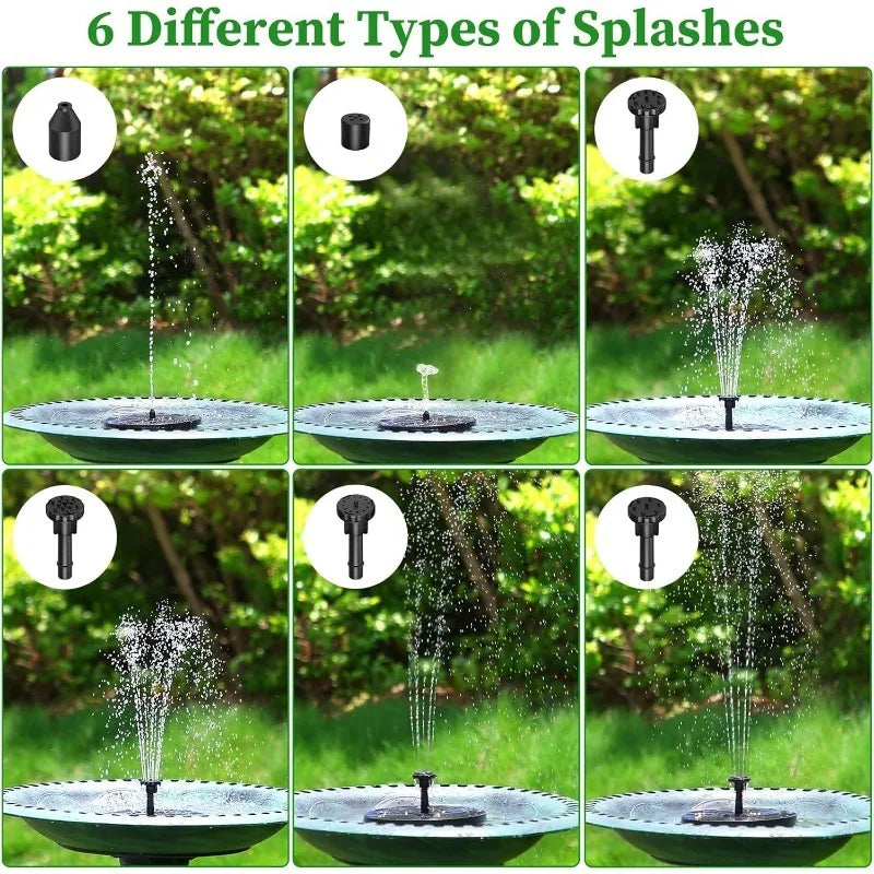 SolarBloom Fountain Pump – 6 Nozzle Garden Set