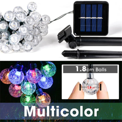 SolarGlow Crystal String Lights – Outdoor Garden Decor