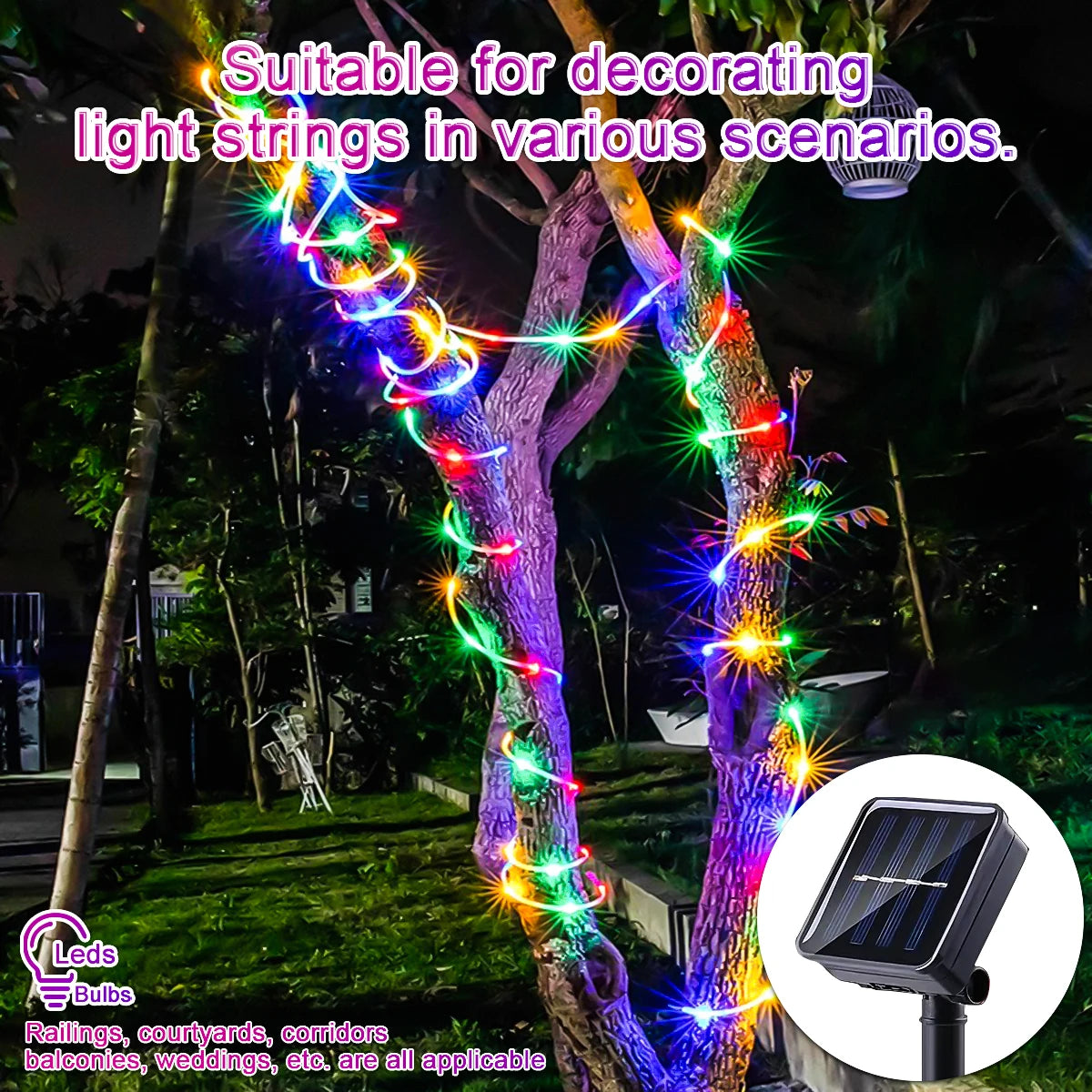 SolarGlow LED Rope Lights – Outdoor Garden Decor